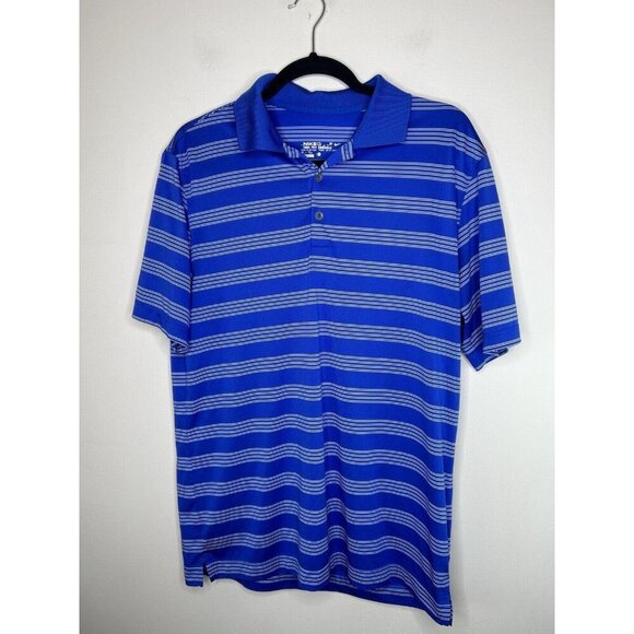 Nike Golf Other - Nike Golf Men's Royal Blue and White Stripe SS Polo Shirt Size Medium